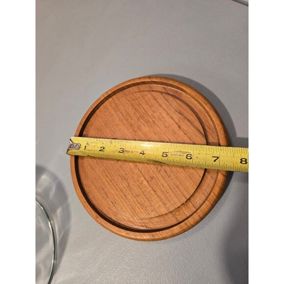 Vintage Gailstyn-Sutton Teakwood Cheese Server Cloche Glass Dome - Picture 5 of 6